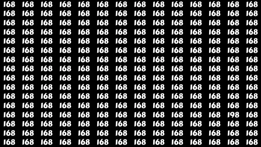 Optical Illusion Brain Test: If you have Sharp Eyes Find the number 198 in 20 Secs