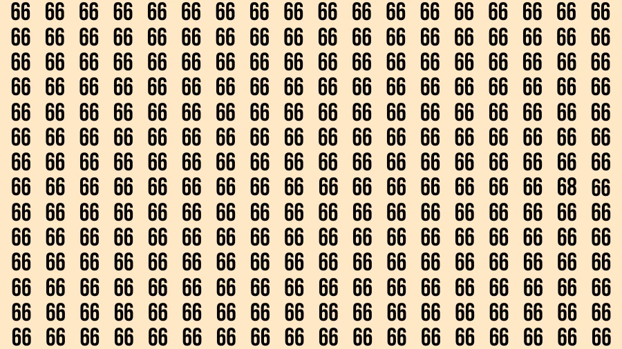 Observation Brain Challenge: If you have Hawk Eyes Find the Number 68 among 66 in 15 Secs