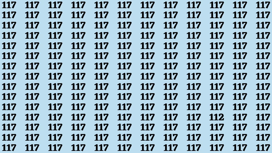 Visual Test: If you have Eagle Eyes Find the Number 112 in 15 Secs