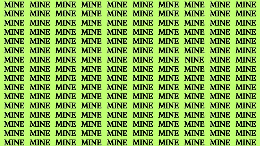 Observation Visual Test: If you have Eagle Eyes Find the Word Nine in 12 Secs