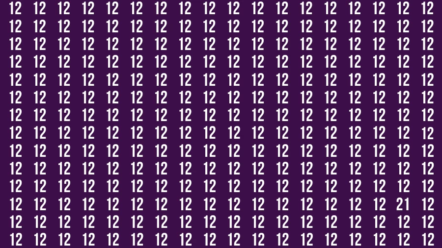 Visual Test: If you have Hawk Eyes Find the Number 21 in 15 Secs