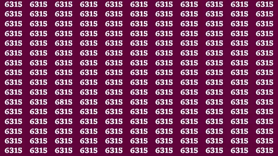 Optical Illusion Brain Test: If you have Eagle Eyes Find the Number 6815 among 6315 in 15 Secs