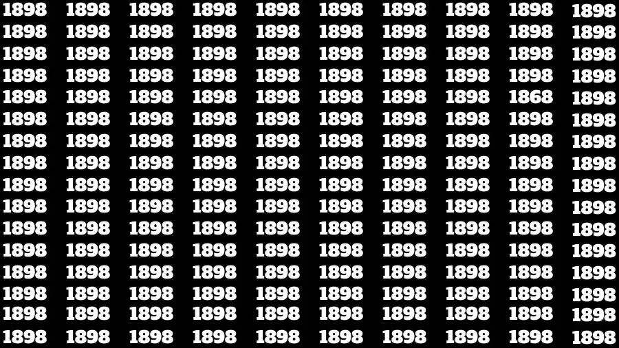 Optical Illusion Brain Challenge: If you have Hawk Eyes Find the Number 1868 among 1898 in 15 Secs