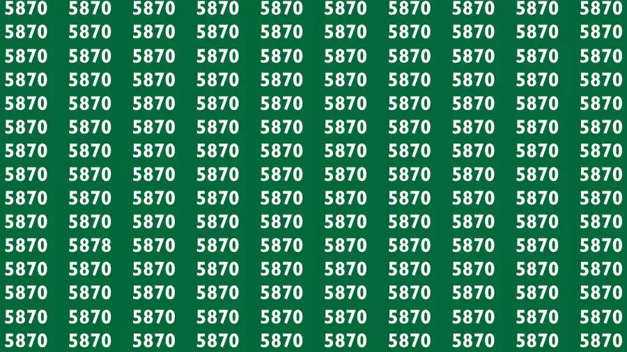 Optical Illusion Brain Challenge: If you have Hawk Eyes Find the Number 5878 in 15 Secs