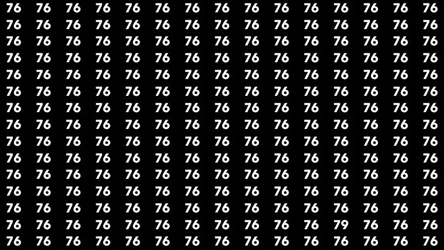 Optical Illusion Brain Challenge: If you have Hawk Eyes Find the Number 79 among 76 in 15 Secs