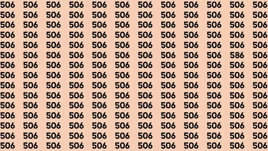 Optical Illusion Brain Challenge: If you have Hawk Eyes Find the Number 586 in 15 Secs