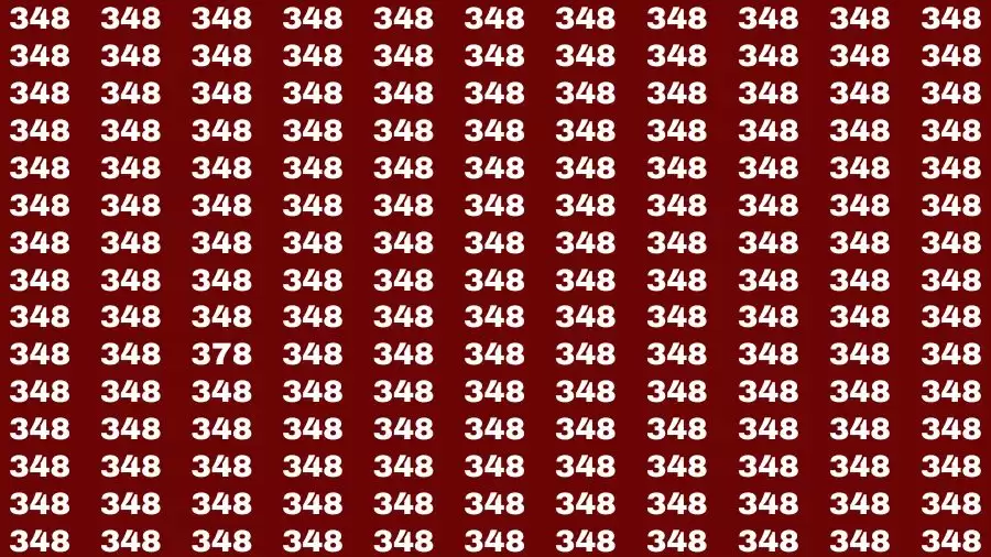 Optical Illusion Brain Test: If you have Sharp Eyes Find the number 378 in 20 Secs