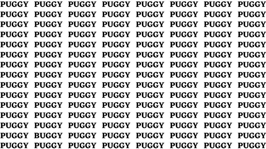 Observation Find it Out: If you have Hawk Eyes Find the word Buggy among Puggy in 15 Secs