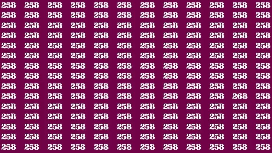 Optical Illusion Eye Test: If you have Hawk Eyes Find the Number 268 in 15 Secs