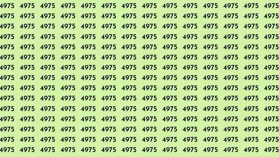 Optical Illusion Brain Challenge: If you have Hawk Eyes Find the Number 4973 among 4975 in 15 Secs