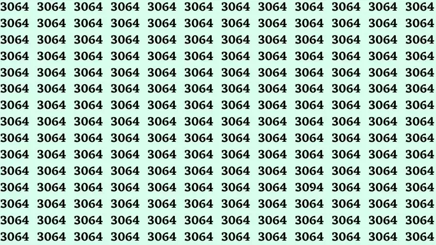 Optical Illusion Brain Test: If you have Sharp Eyes Find the number 3094 in 20 Secs