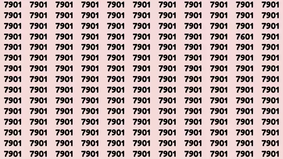 Optical Illusion Brain Challenge: If you have Hawk Eyes Find the Number 7601 in 8 Secs