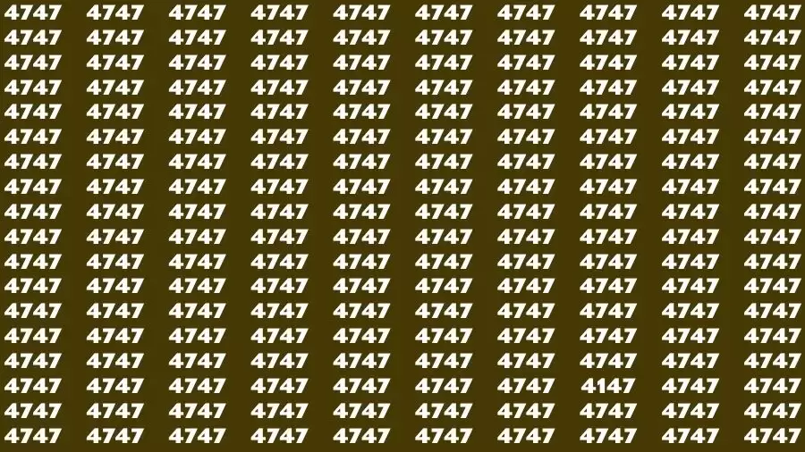 Optical Illusion Brain Challenge: If you have Hawk Eyes Find the Number 4147 among 4747 in 15 Secs