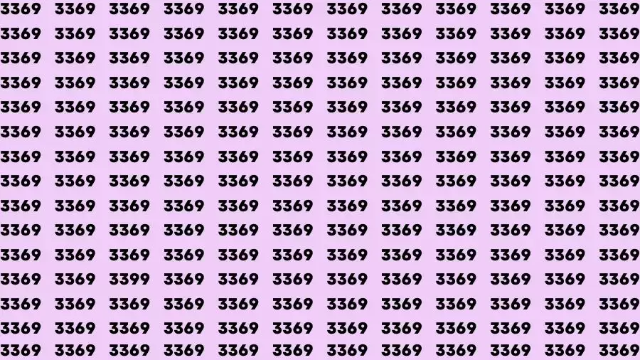 Optical Illusion Brain Test: If you have Sharp Eyes Find the number 3399 in 20 Secs