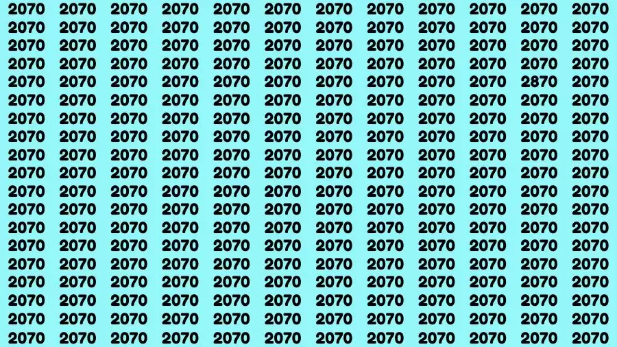 Optical Illusion Brain Test: If you have Eagle Eyes Find the Number 2870 among 2070 in 15 Secs