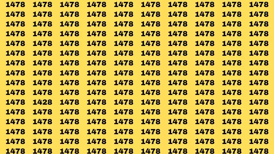 Observation Brain Challenge: If you have Eagle Eyes Find the number 1428 among 1478 in 12 Secs