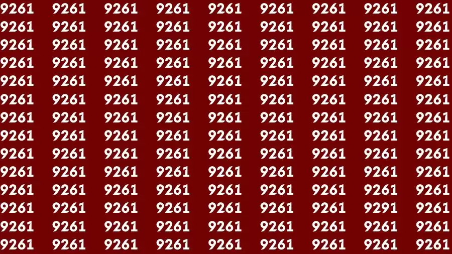 Observation Brain Test: If you have 50/50 Vision Find the Number 9291 among 9261 in 15 Secs