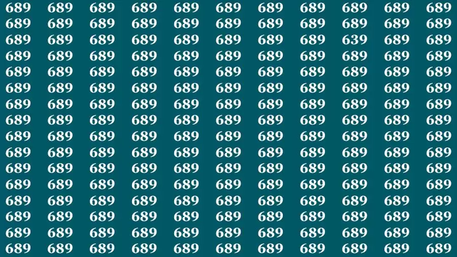 Optical Illusion Brain Test: If you have Sharp Eyes Find the number 639 in 20 Secs