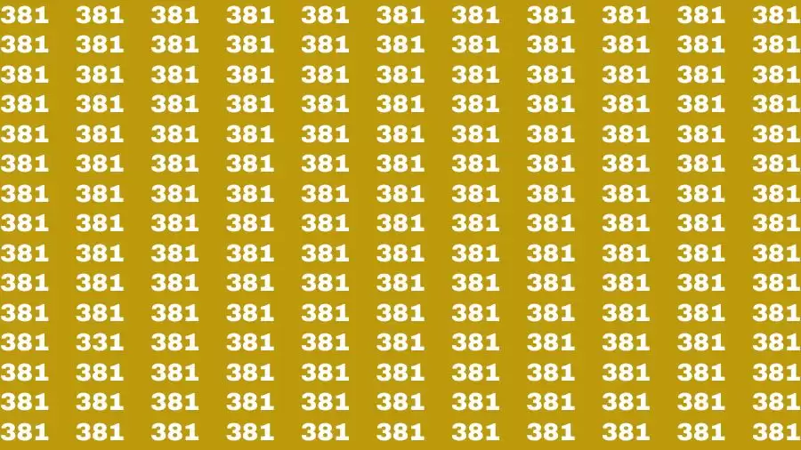 Optical Illusion Brain Test: If you have Eagle Eyes Find the Number 331 among 381 in 15 Secs