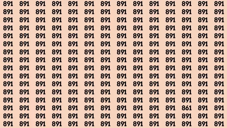 Optical Illusion Brain Test: If you have Eagle Eyes Find the Number 861 among 891 in 15 Secs