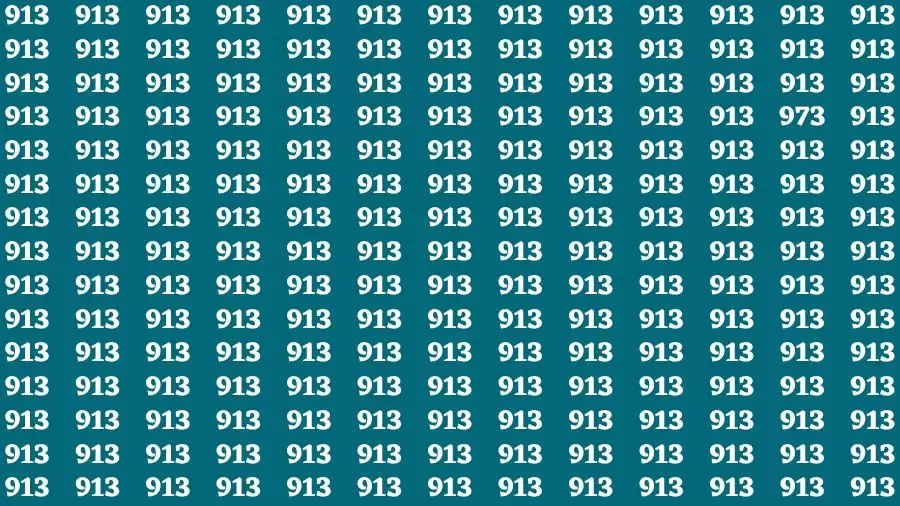 Optical Illusion Brain Challenge: If you have Hawk Eyes Find the Number 973 among 913 in 15 Secs