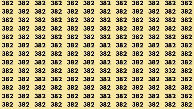 Observation Skill Test: If you have Sharp Eyes Find the Number 332 in 15 Secs