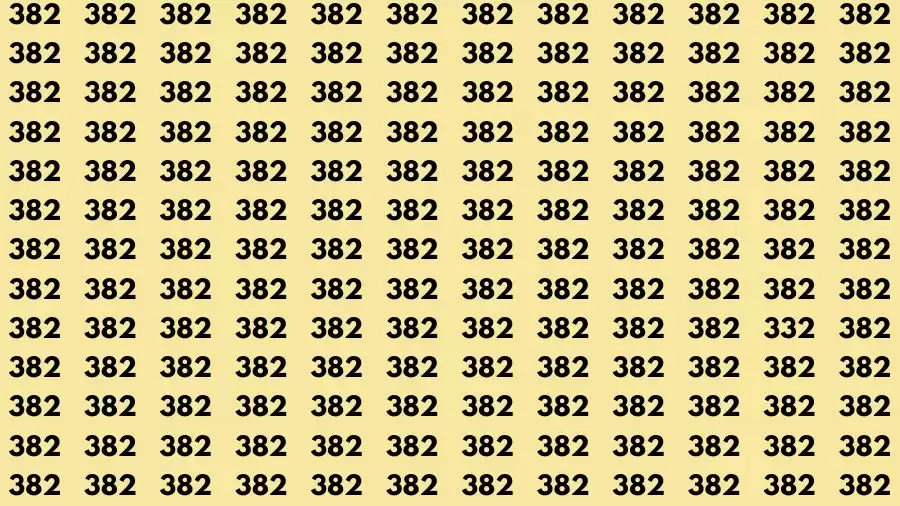 Observation Skill Test: If you have Sharp Eyes Find the Number 332 in 15 Secs