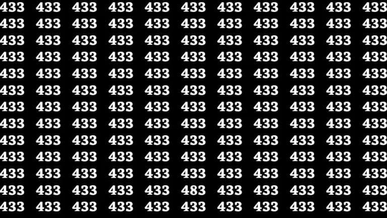 Observation Visual Test: If you have Eagle Eyes Find the number 483 among 433 in 12 Secs