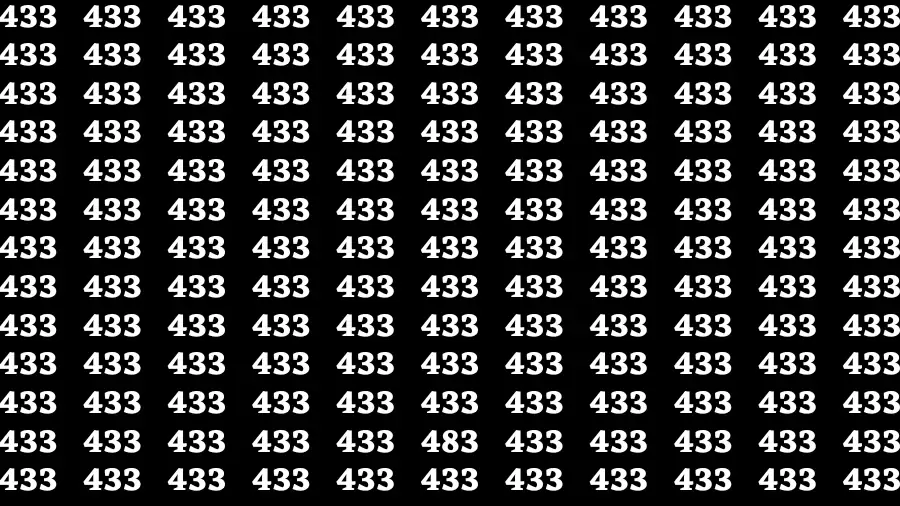 Observation Visual Test: If you have Eagle Eyes Find the number 483 among 433 in 12 Secs