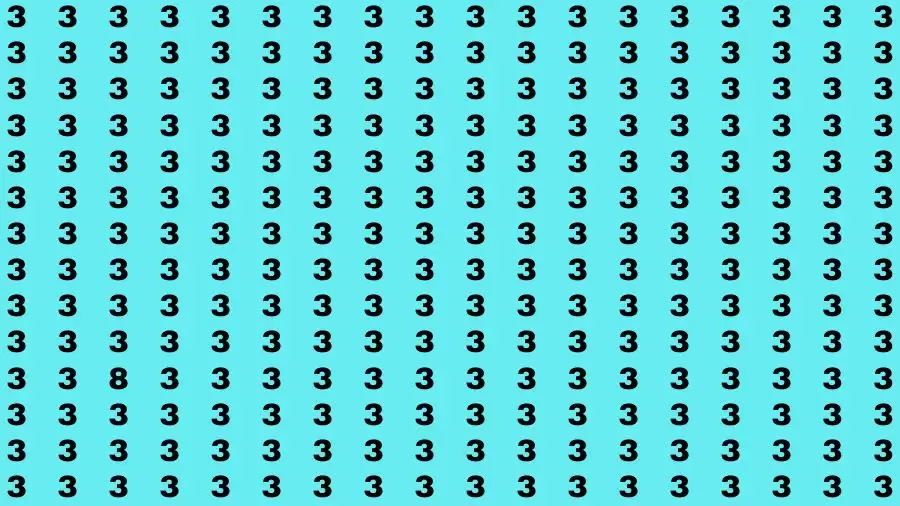 Optical Illusion Brain Test: If you have Eagle Eyes Find the Number 8 in 15 Secs