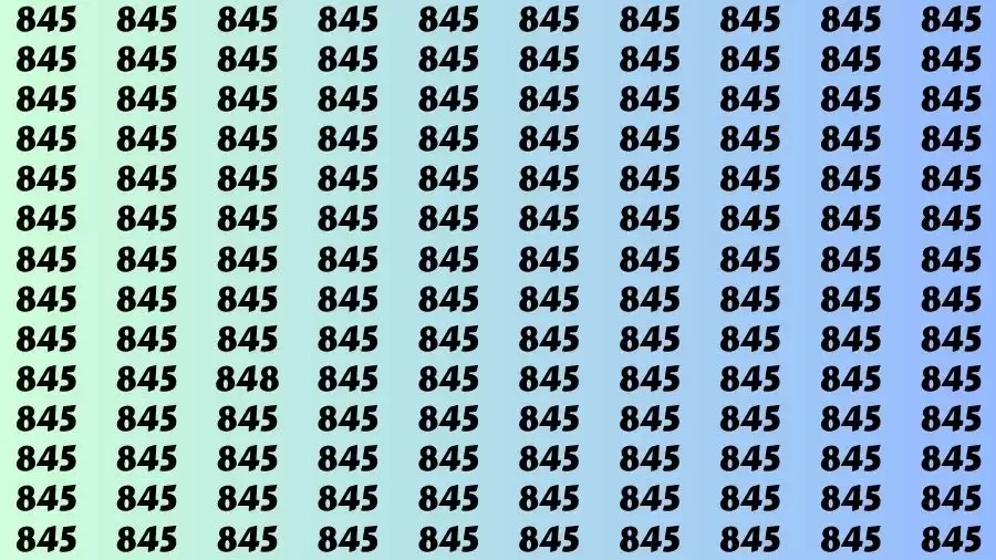 Test Visual Acuity: If you have Hawk Eyes Find the Number 848 among 845 in 15 Secs