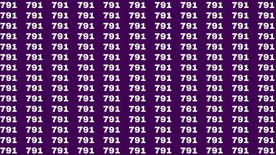 Observation Find it Out: If you have Sharp Eyes Find the number 761 among 791 in 20 Secs