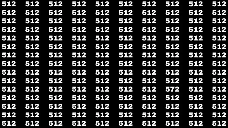 Observation Visual Test: If you have Eagle Eyes Find the number 572 among 512 in 12 Secs