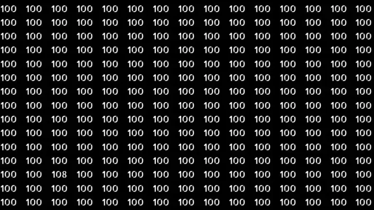 Optical Illusion Brain Challenge: If you have Hawk Eyes Find the Number 108 among 100 in 15 Secs