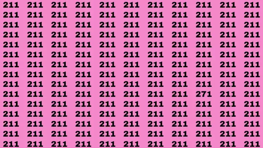 Observation Brain Challenge: If you have Hawk Eyes Find the Number 271 among 211 in 15 Secs