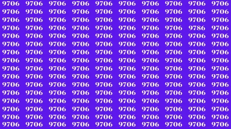 Optical Illusion Brain Challenge: If you have Hawk Eyes Find the Number 9786 in 9 Secs