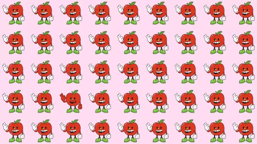 Optical Illusion Brain Test: If you have Sharp Eyes Find the Odd Apple in 8 Secs