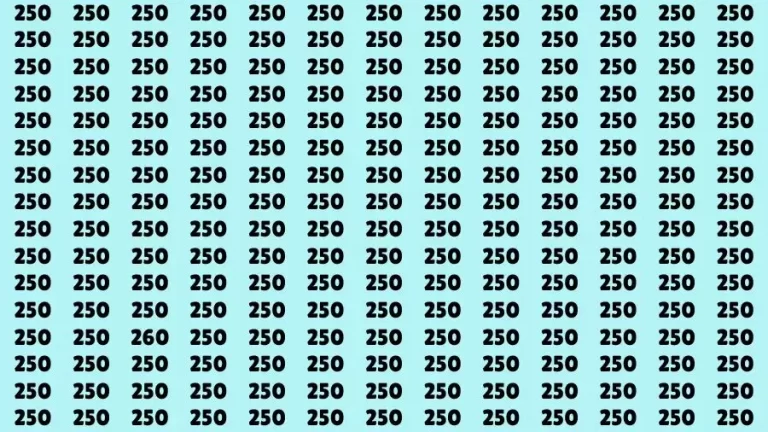 Observation Skill Test: If you have Eagle Eyes Find the Number 260 in 15 Secs