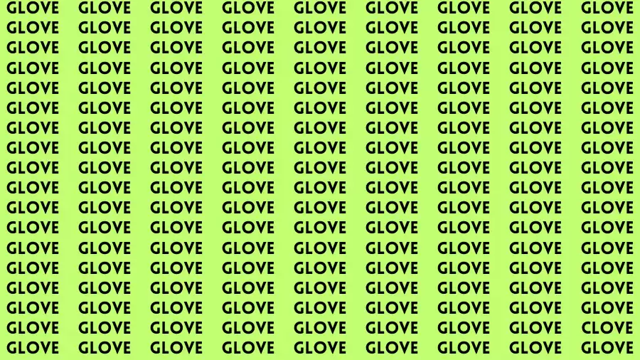 Observation Brain Challenge: If you have Hawk Eyes Find the word Clove among Glove in 18 Secs