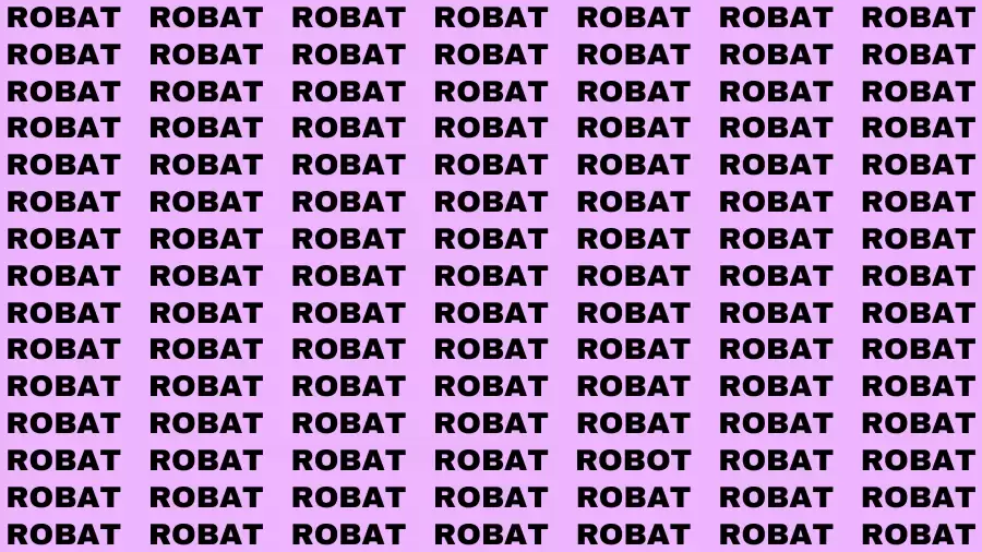 Observation Brain Test: If you have Sharp Eyes Find the word Robot in 20 Secs