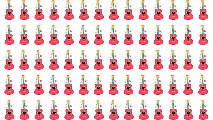 Optical Illusion Brain Challenge: If you have Hawk Eyes Find the Odd Guitar in 10 Secs