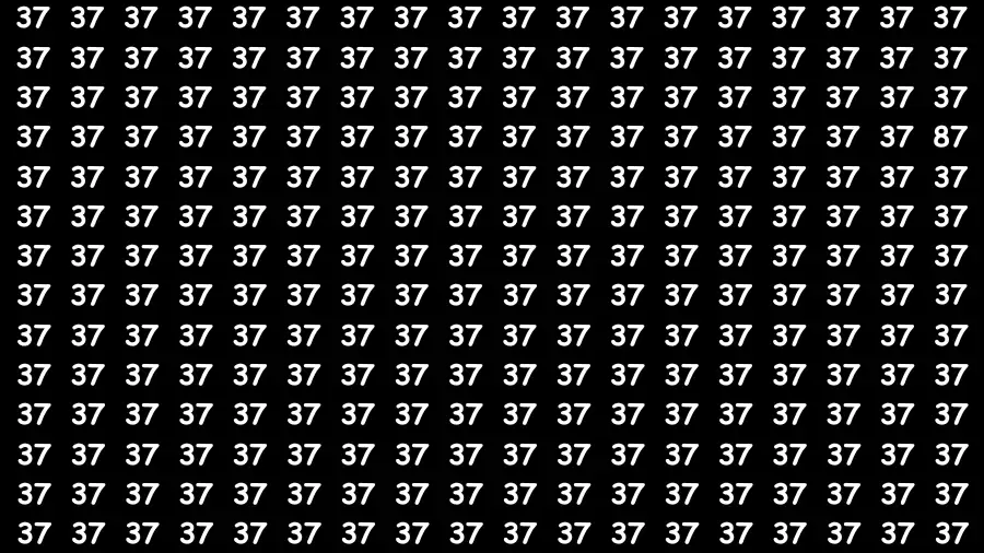 Visual Test: If you have Eagle Eyes Find the Number 87 in 15 Secs