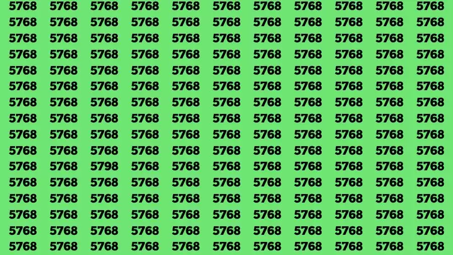 Optical Illusion Brain Test: If you have Sharp Eyes Find the Number 5798 in 10 Secs