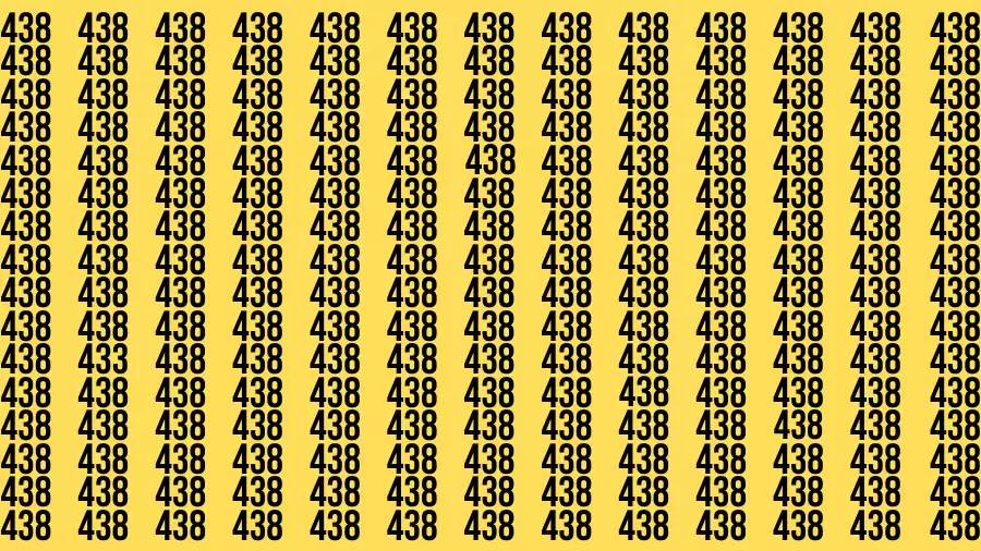 Observation Brain Challenge: If you have Hawk Eyes Find the Number 433 among 438 in 15 Secs