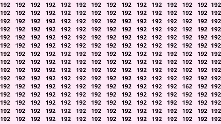 Observation Skill Test: If you have Sharp Eyes Find the Number 162 in 15 Secs