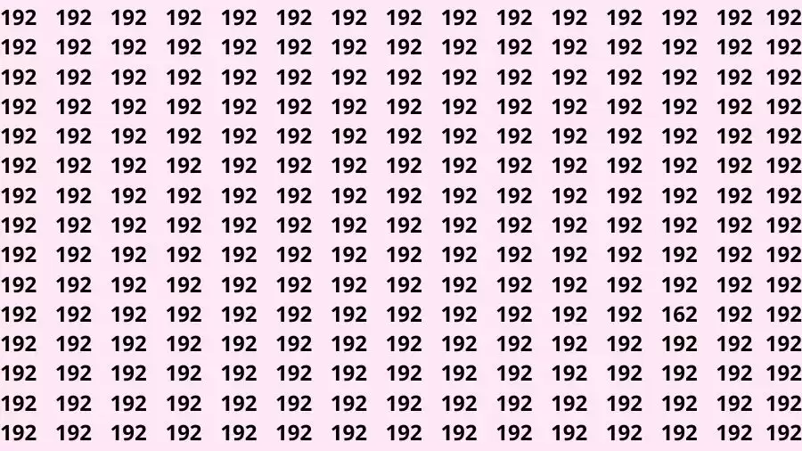 Observation Skill Test: If you have Sharp Eyes Find the Number 162 in 15 Secs