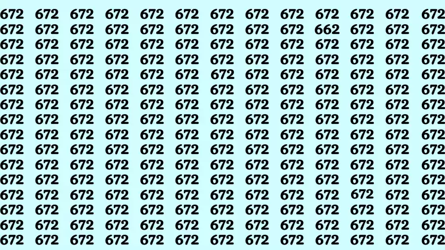 Observation Brain Test: If you have 50/50 Vision Find the Number 662 among 672 in 15 Secs