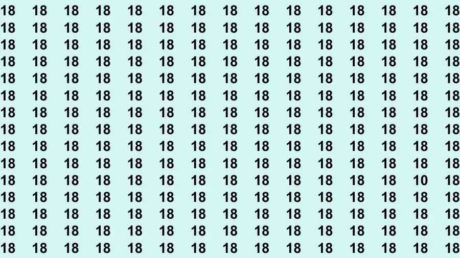 Optical Illusion Brain Challenge: If you have Hawk Eyes Find the Number 10 among 18 in 15 Secs