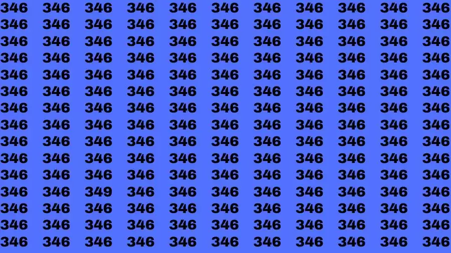 Observation Brain Challenge: If you have Hawk Eyes Find the Number 349 among 346 in 15 Secs