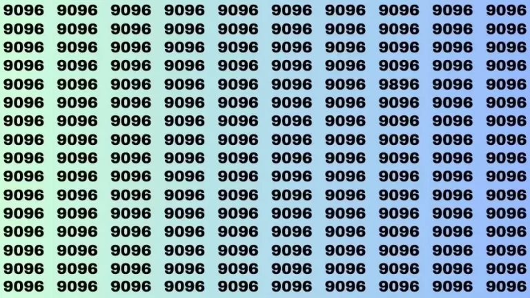 Observation Brain Test: If you have 50/50 Vision Find the Number 9896 among 9096 in 15 Secs